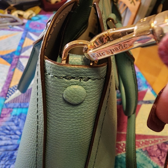 Kate Spade NEW Leather Large Darcy Satchel Stone Blue New w Tag 12 X 10 Size - Picture 9 of 9